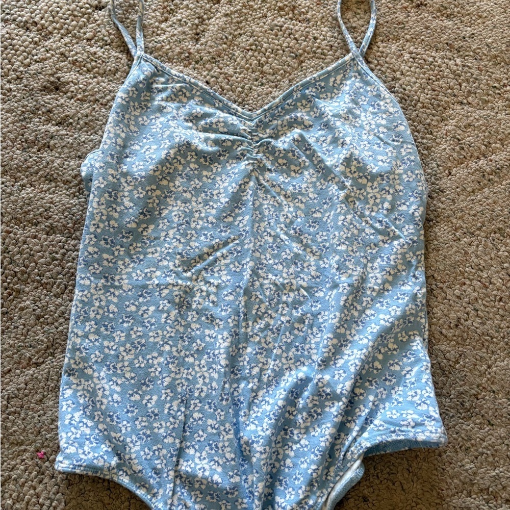 PacSun Blue Floral Bodysuit